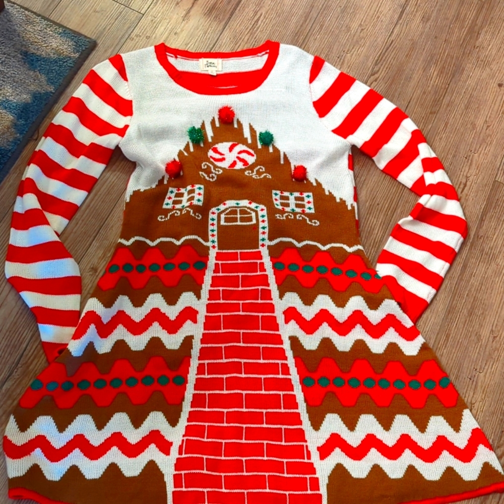 Gingerbread ugly sweater dress